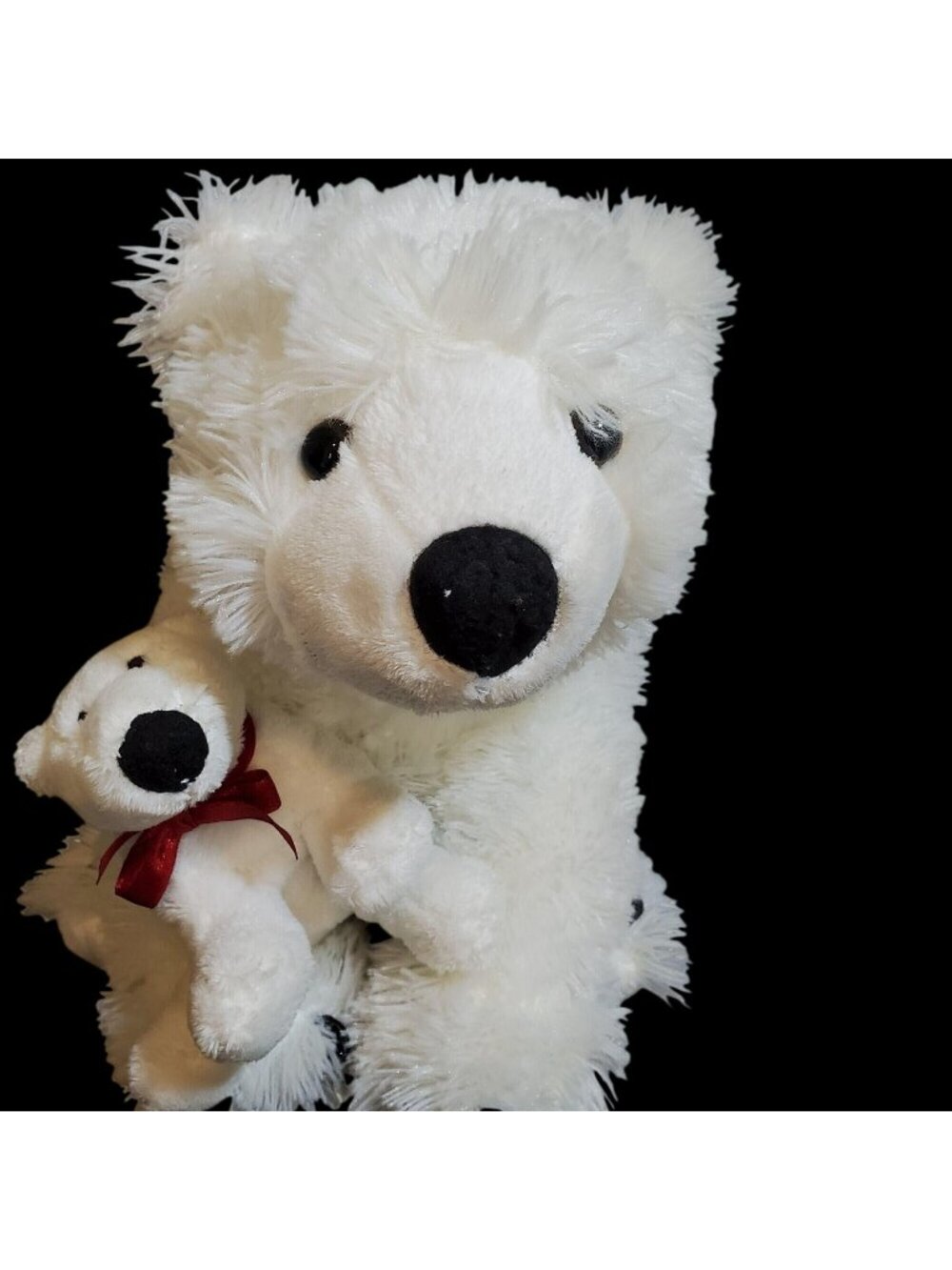 Dan Dee Collectors Choice Polar Bear Plush Mom & Cub White Stuffed Animal 12"